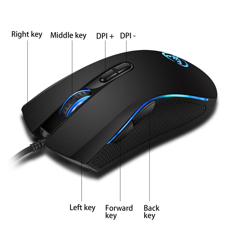 For Ny Kablet Gamingmus gamer 7 Knapper 3200DPI LED Optisk USB Datamus Spillmus Mus Mause For PC Datamaskin Gamer