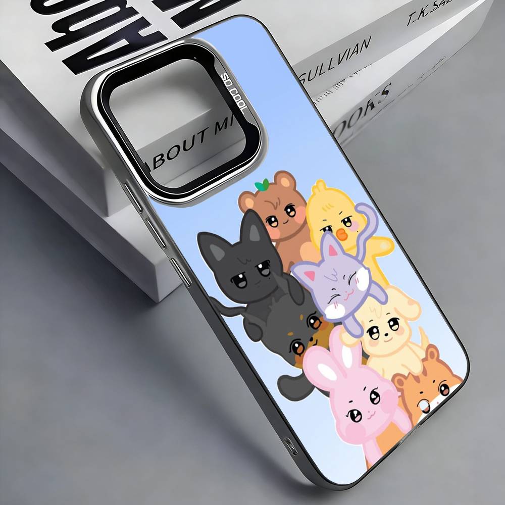 A-ANITEEZ Cute Phone Case For iPhone 17,16,15,14,13,12,11 Plus,Pro Max,Colored Silver Phone Case iPhone11PROMAX