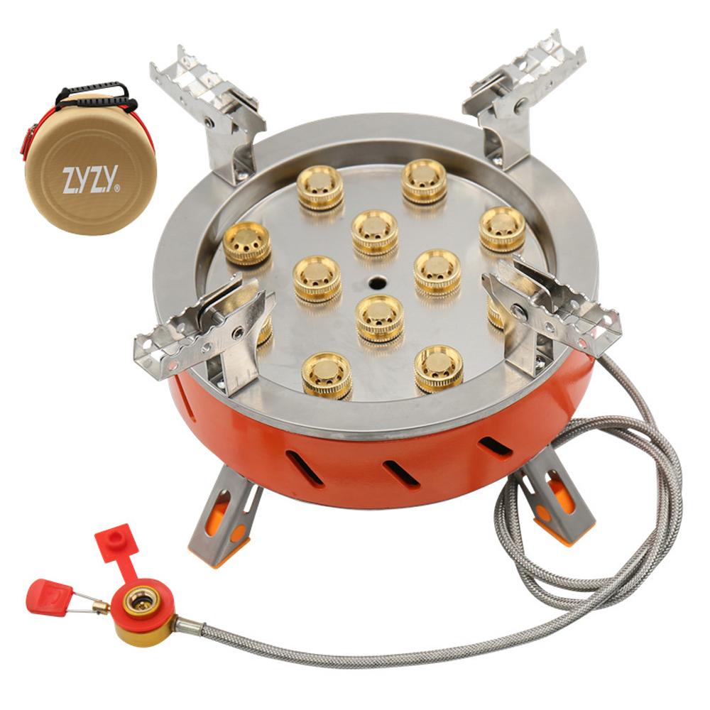 zyzy 12Core Camping Stove 21800W HighPower Gases Burner Stove Backpacking Stove Windproof with