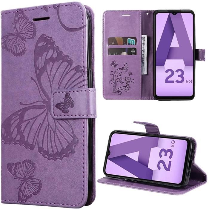 Case - Samsung - Galaxy A23 5G - Synthetic Leather - Printed Butterfly - Shockproof
