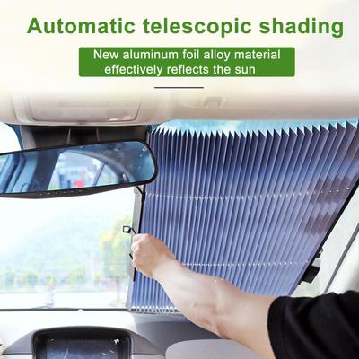 Car Retractable Curtain Hassle-free UV Protection Sunshade Extra Large Retractable Windshield Sun Shade for All Car Windows