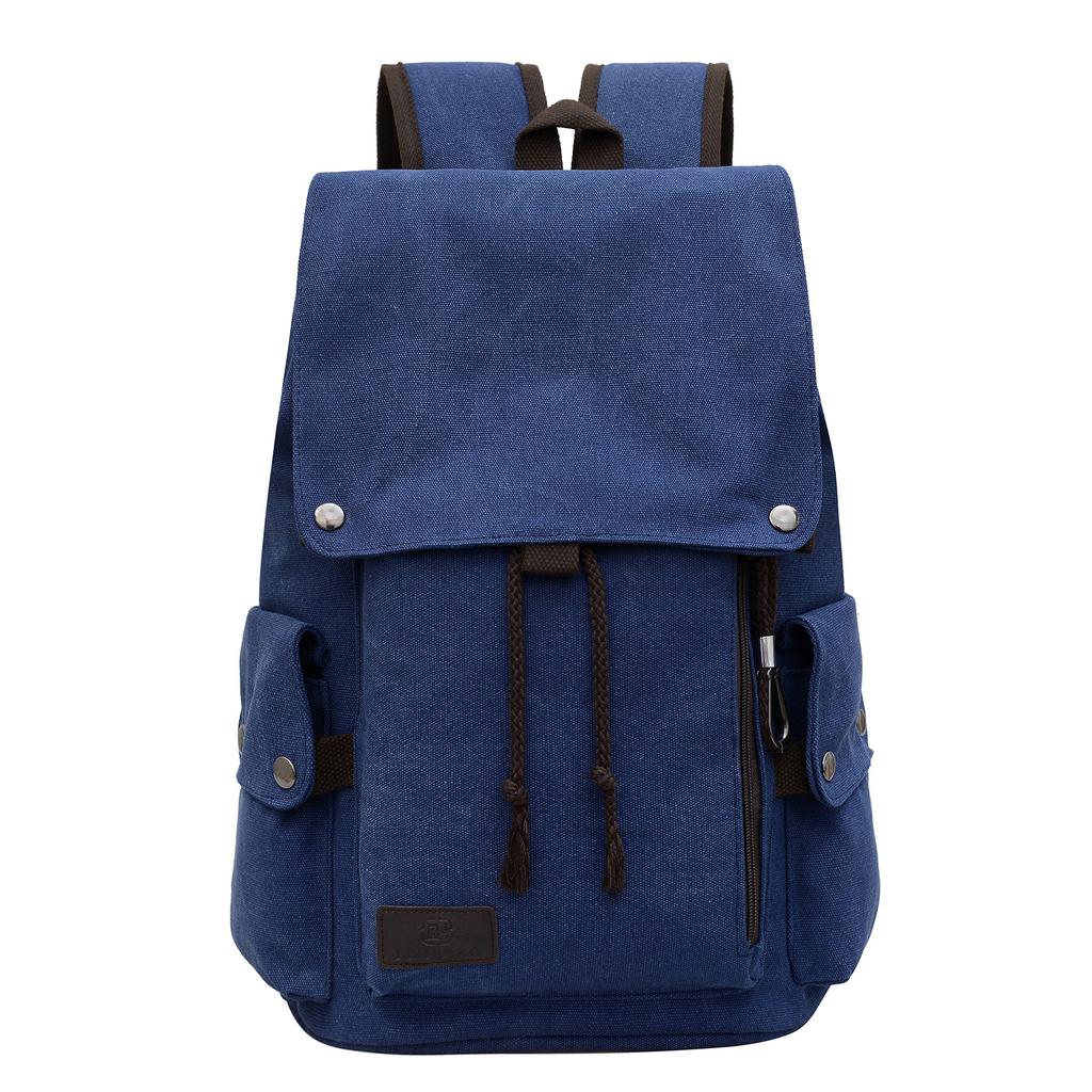 Backpack Men'S Retro Wind Durable Canvas Backpack Junior High School Female College Student School Bag