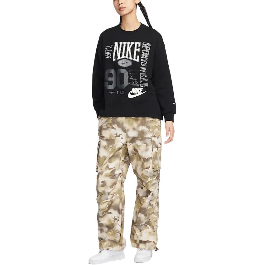 New Nike Sportswear Women's Oversized Crew Neck French Terry Sweatshirt HF9492-010