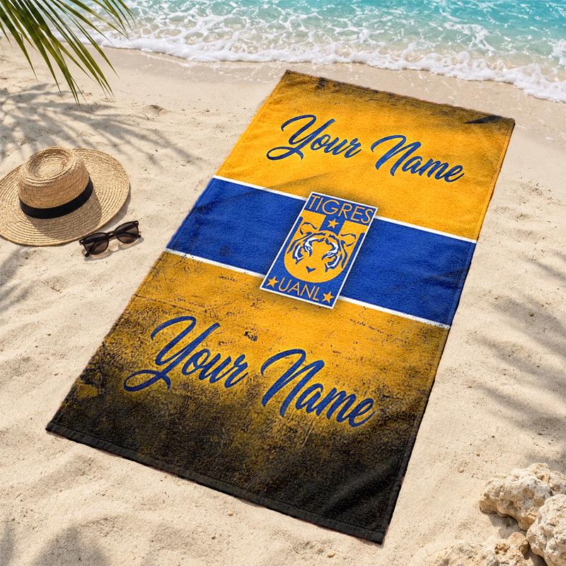 Club Tigres UANL Custom Name Beach towels also serve as bath towels summer essential a musthave for the outdoors the beach and the pool