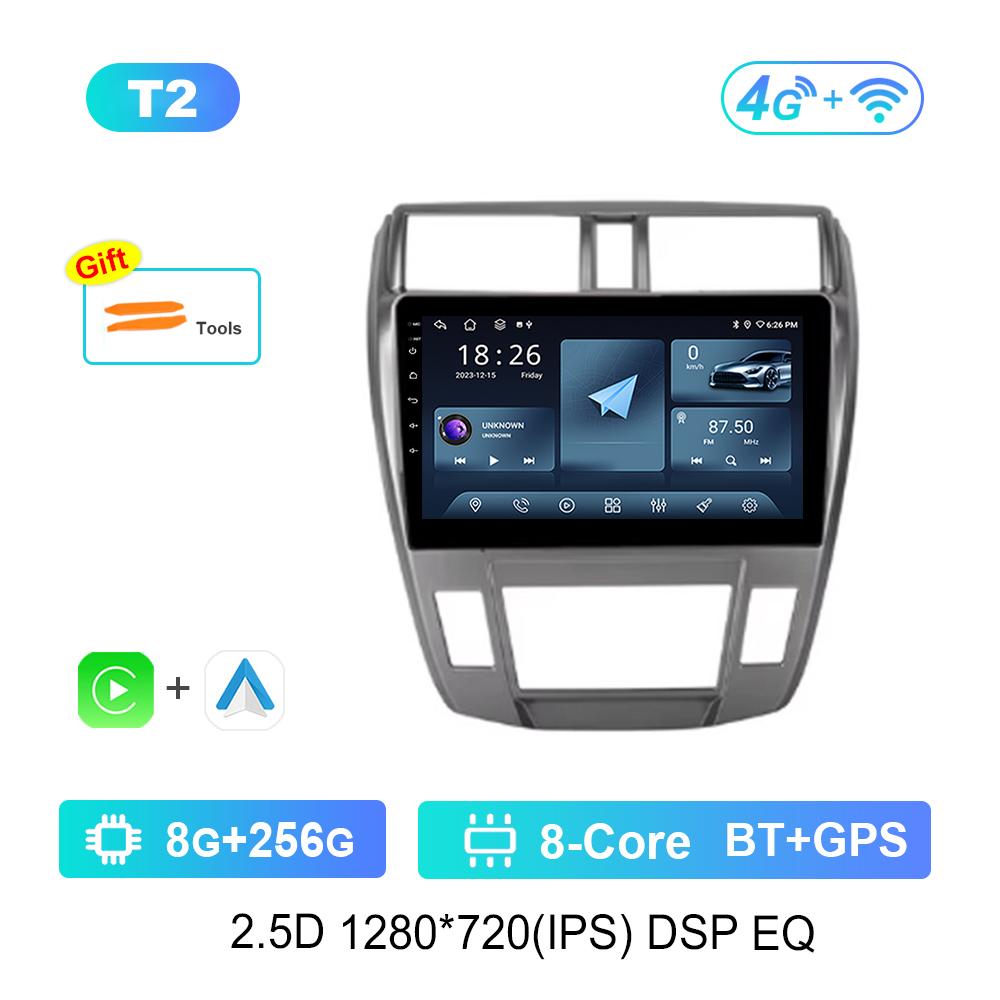 For Honda City 2008 - 2013 Android System Car Video Multimedia Player GPS 10.1 Inch 2.5D Screen  DSP Stereo 4G WiFi GPS Navi