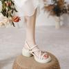 Sandals women's summer height increase new open-toe straps muffin thick-soled thick heels high heels outer wear