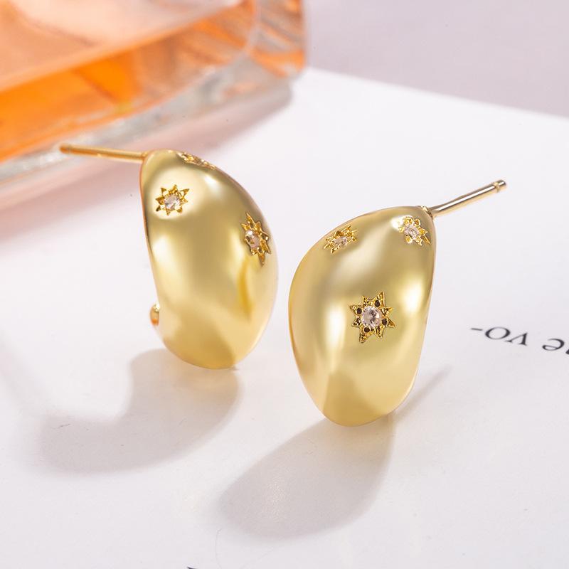 925 Sterling Silver French Vintage Watedrop Crystal Hoop Earrings For Women Korean Wedding Party Jewelry Gift Female Pendientes