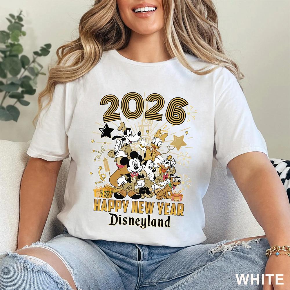 2026 Sommer Frohes Neues Jahr Grafik T-Shirt Unisex Unisex Mode Baumwollqualität Lässig Locker Kurzarm Klassisch Unisex