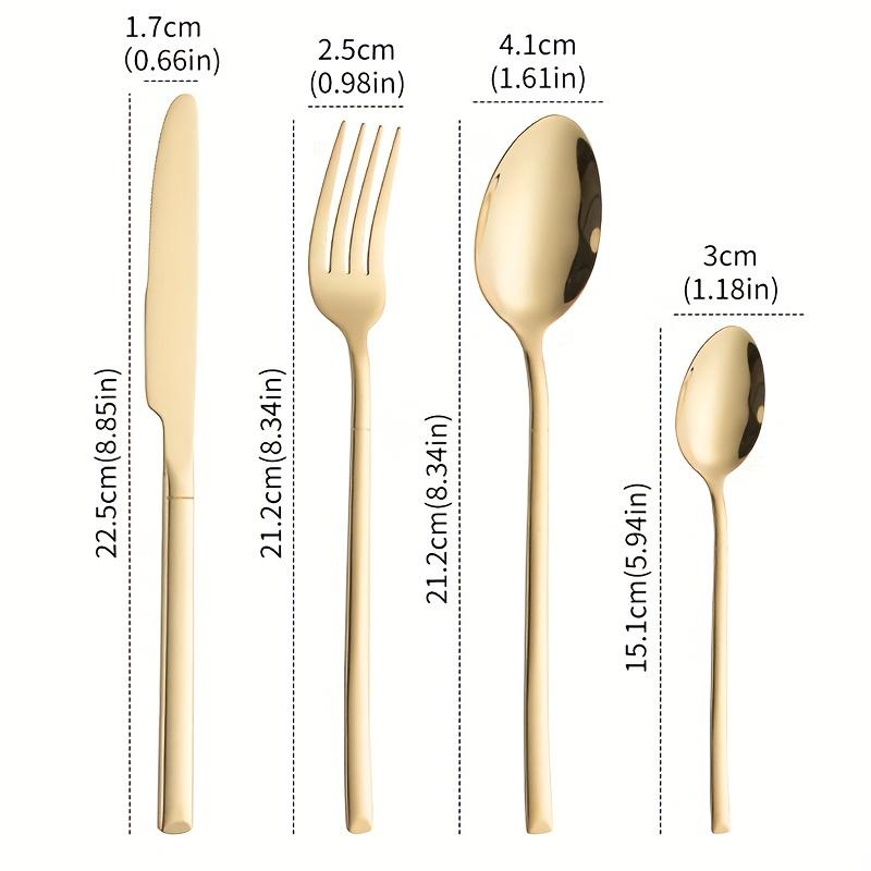 24pcs/set, Stainless Steel Flatware Set for Restaurant, Home, Party, and Wedding Washable Dessert Spoon - Durable and Easy To Clean