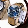 2024 New Luxury Chronograph Men Watch Waterproof Luminous Leather Quartz Men's Watches