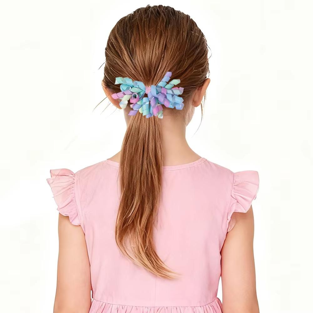 Elastic Tassels Hair Rings Curly Ribbon Threaded Rubber Band Cute Kids Hair Rope Cheerleaders