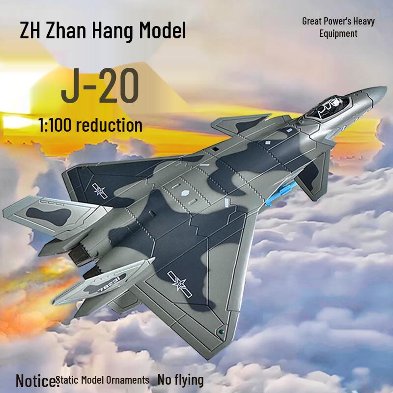 J-20 Fighter Jet Alloy Model 1:100 Scale