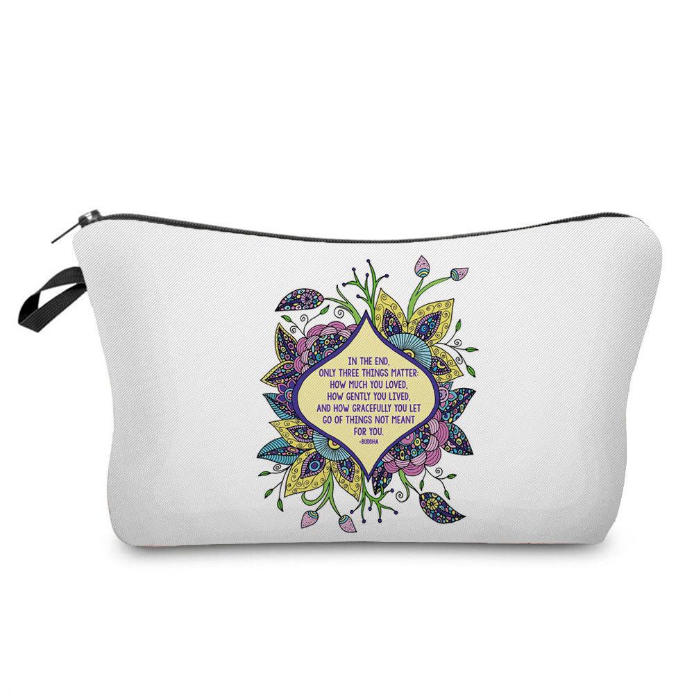 Women Flower Print Cosmetic Bag Toiletries Organize Travel Storage Case 6778