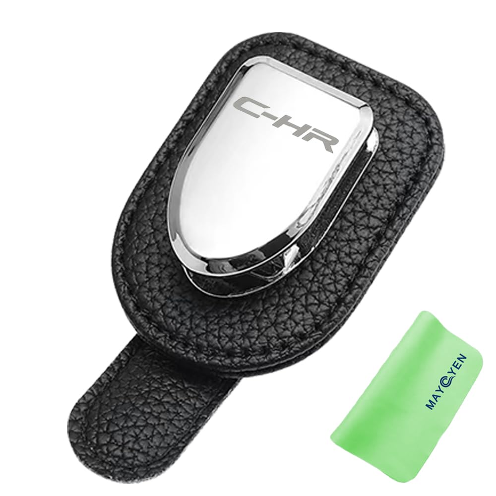 

This leather eyeglass holder is designed specifically for Toyota It holds and other It features a logo and is easy to vehicles. sunglasses, glasses,
