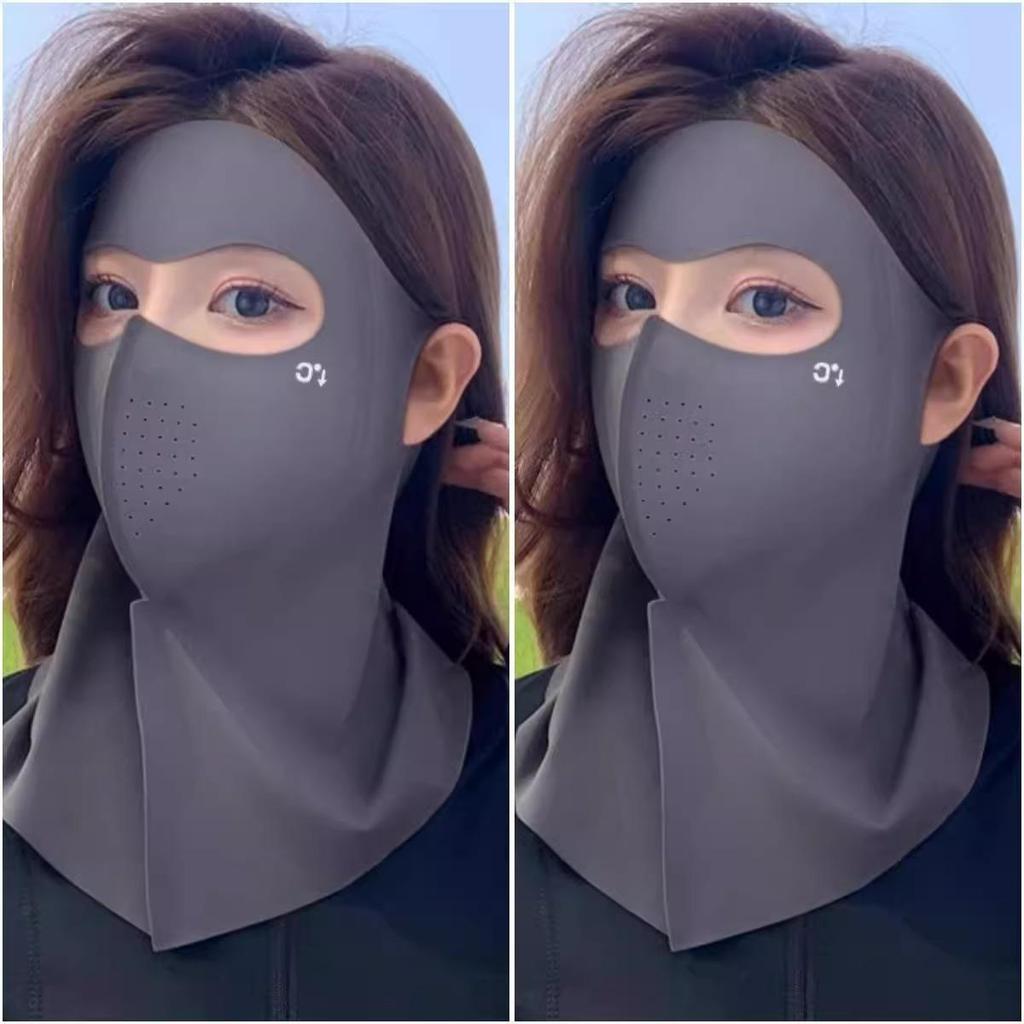 Women's Full Face Summer 2025 Anti-UV Sunscreen Mask - New Style with Sunshade and Neck Protection