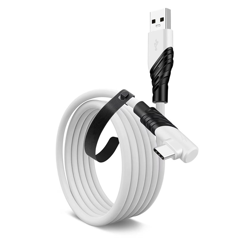

ABNR Type C VR Link Cable USB C Data Cable USB3.0 Fast Charging 90 Degree Elbow Gaming Cord For Oculus Quest 1/2
