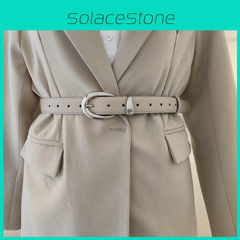 Womens Minimalist Style Waist Belt Metal Pin Buckle Dress Suit Shapewear Belt