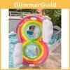 Large And Thick Double Rainbow Sequin Inflatable Swim Ring For Adults Eco-friendly Pvc Print Pattern Swimming Water Sports