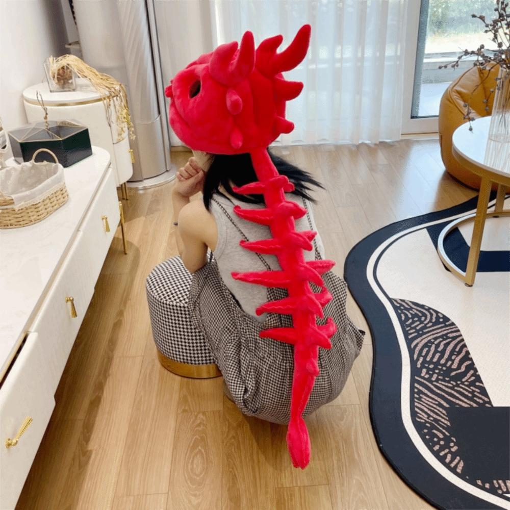 Soft Dinosaur Plush Hat 3D Realistic Dinosaur Skeleton Headgear Cosplay Dinosaur Head Hood  Adult