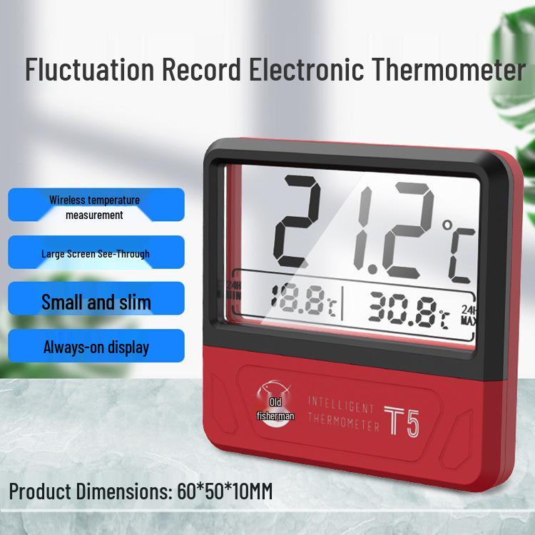 Old Fisherman LED HD Aquarium Thermometer: High-Precision Smart Fish Tank Temperature Gauge
