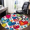 1pc Heart Colors Office Round Area Rug, Indoor Mat Suitable ForOffice, Under Office Chairs Bedroom Living Room Home Decor, Room Decot098