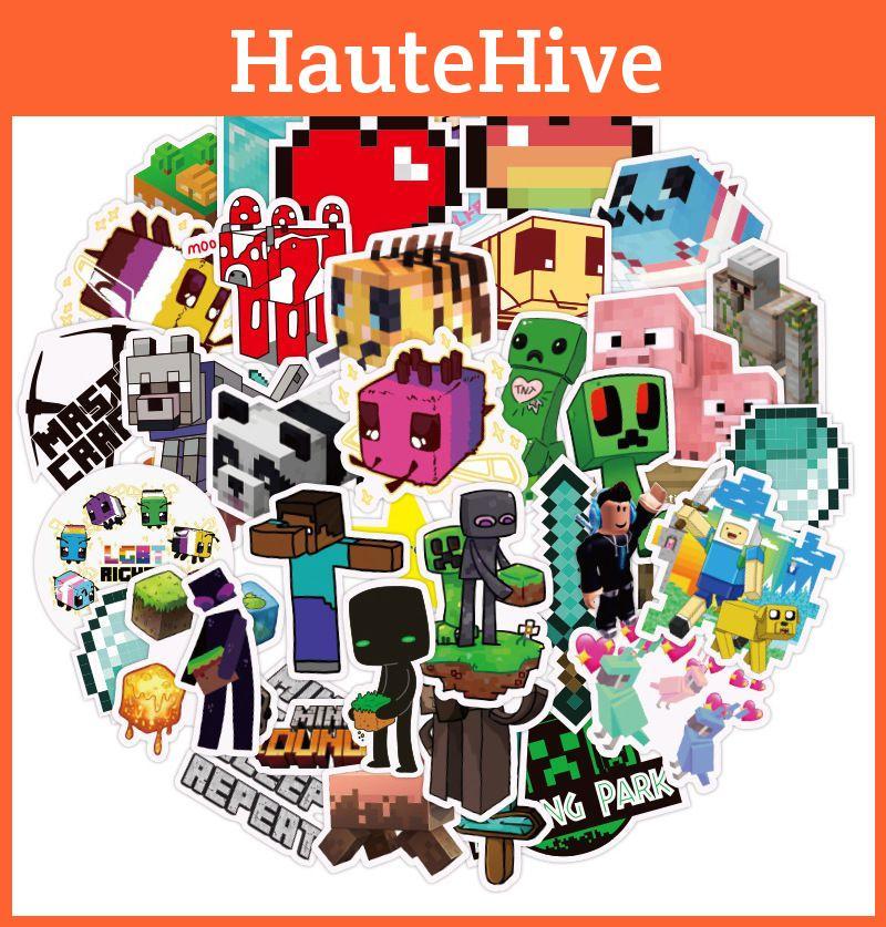 Game Minecraft 50pcs Stickers Pvc Waterproof Lapyop Bike Luggage Suitcase Decals