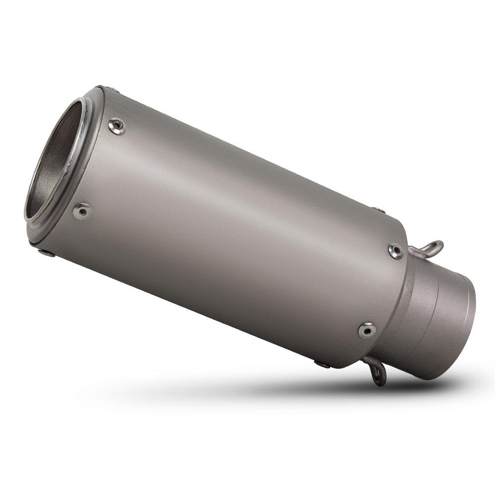 SC Titanium Alloy Exhaust Pipe Tail Section with Mesh Opening for Motorcycles & Scooters - 60MM