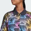 Adidas Tiro Print Mesh Collar Button-Down Short Sleeve Shirt Women Tops Multicolor IQ4815