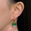 Childlike Christmas Bow Tree Earrings - Creative Handmade Style for Women
