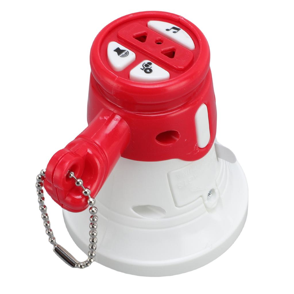 3 Stück Mini-Megafon-Spielzeug für Kinder, lustiger Musik-Lautsprecher-Schlüsselanhänger mit eingebauten Liedern, Rollenspiel-Spielzeug-Requisite für Kinder, Rot
