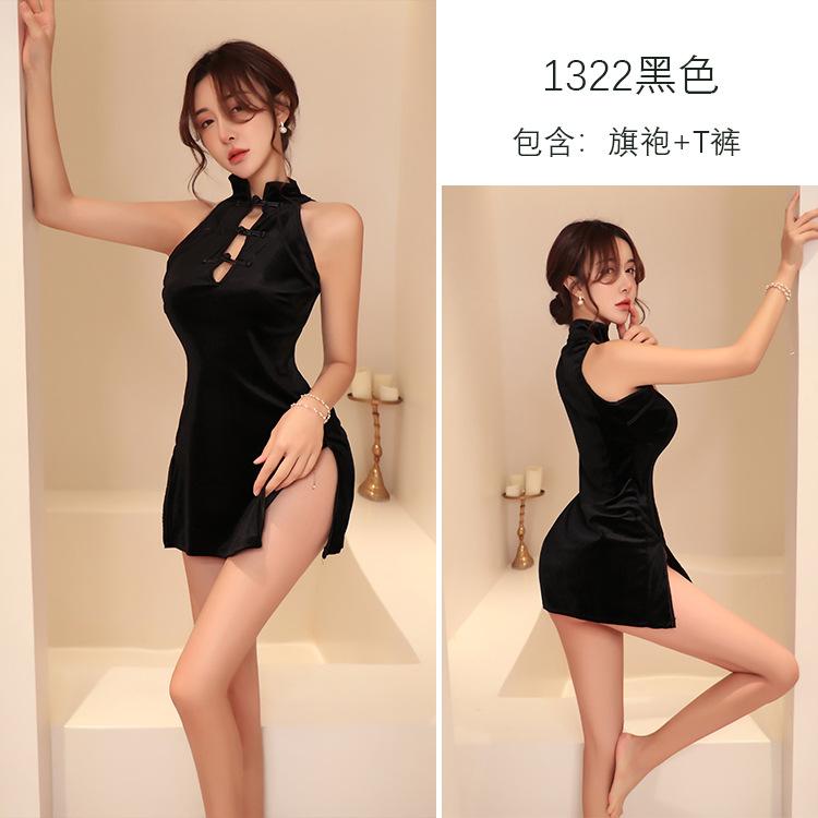Sex Lingerie Sexy Retro Cheongsam Women's Split Ends Hot Uniform Temptation Suit Guanyun County