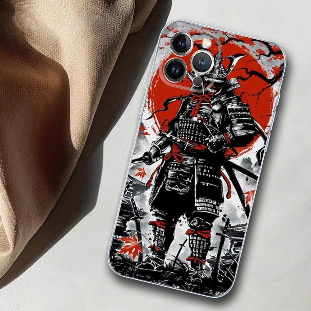 Japanese Warrior Samurai Phone Case For iPhone 14 11 12 13 Mini Pro XS Max Cover 6 7 8 Plus X XR SE 2020 Funda Shell