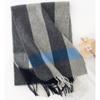 Autumn And Winter Plaid Wool Scarf Women'S Versatile Fringed Warm Scarf Comfortable 100% Real Wool Scarf