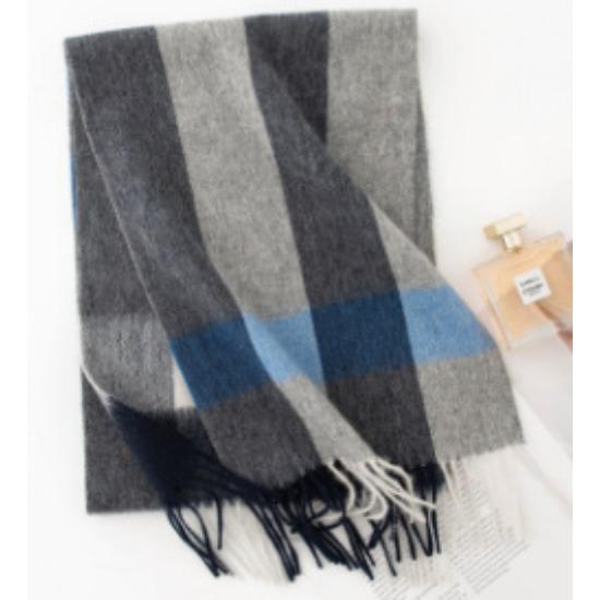 Autumn And Winter Plaid Wool Scarf Women'S Versatile Fringed Warm Scarf Comfortable 100% Real Wool Scarf
