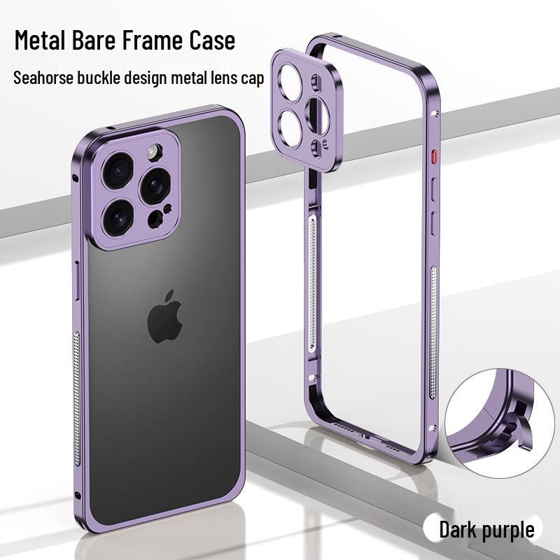 iPhone 15 Pro Aluminum Alloy Heat Dissipation Bumper Case with Seahorse Buckle
