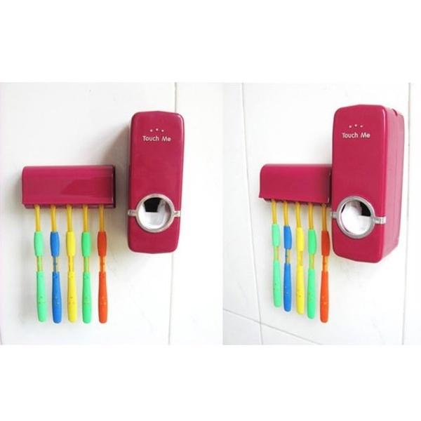 Elegant Home Auto Automatic Toothpaste Dispenser And Toothbrush Holder Set With Premium Quality Construction
