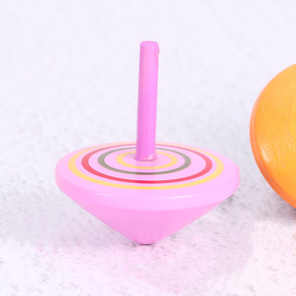 Exquisite Children Kid Leisure Gift Wooden Spinning Top Hand Spinning Toy Rotate