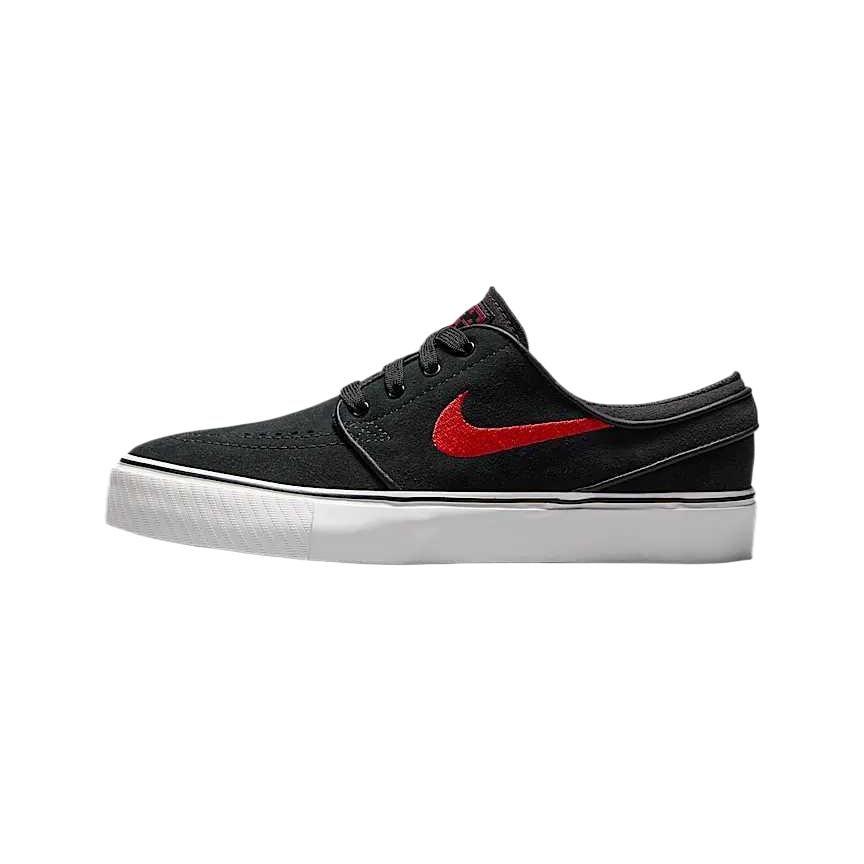 Nike SB Stefan Janoski Leather Low top Skateboard Shoes Black Red Unisex 525104-028