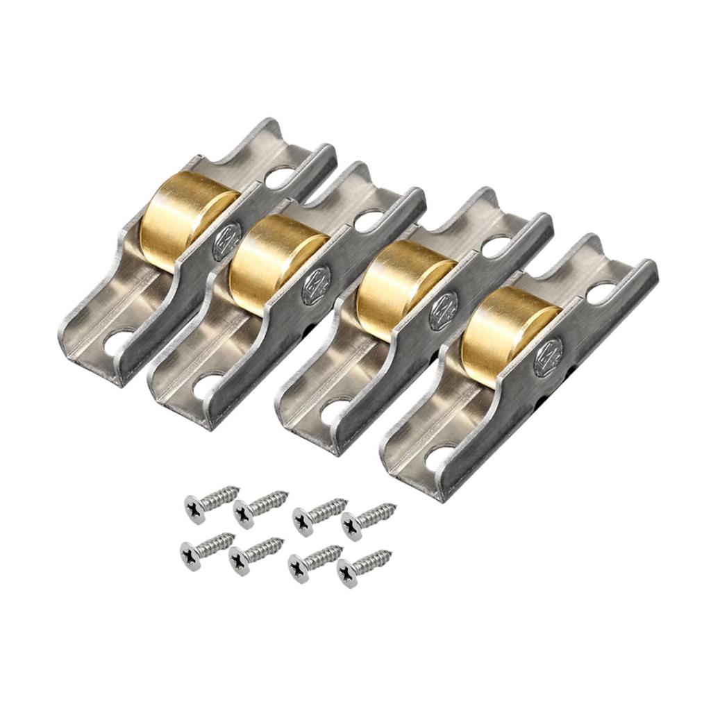 4 Pieces Sliding Door Roller Sash Pulley Easy to Install Hardware Runner Wheel Track for