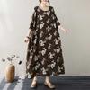 Summer Vintage Loose Cocoon Dress Round Neck Skirt