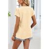 2026 Summer New Solid Color V-Neck Short Sleeve Loose Casual T-Shirt for Women