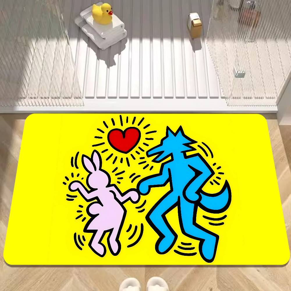 K-KeithsS H-Haring Room Mats Anti-slip Absorb Water Long Strip Cushion Bedroon Mat Household Carpets