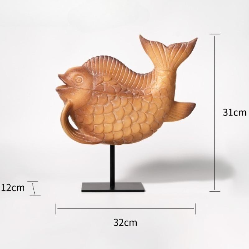 

Resin Sculpture Creative Fish Ornament Vintage Animal Decorative Figurines Living Room Art Aesthetic Decoration Accessories