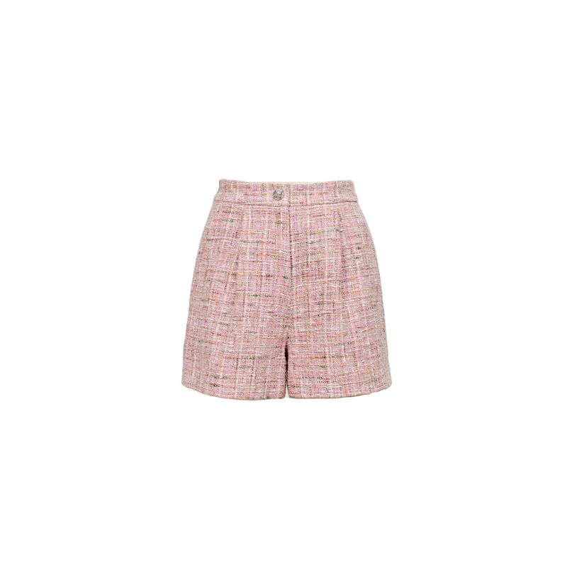 

Blacknini Pink Bubble Italian Lanificio Tweed Classic Style Vest Shorts Pants