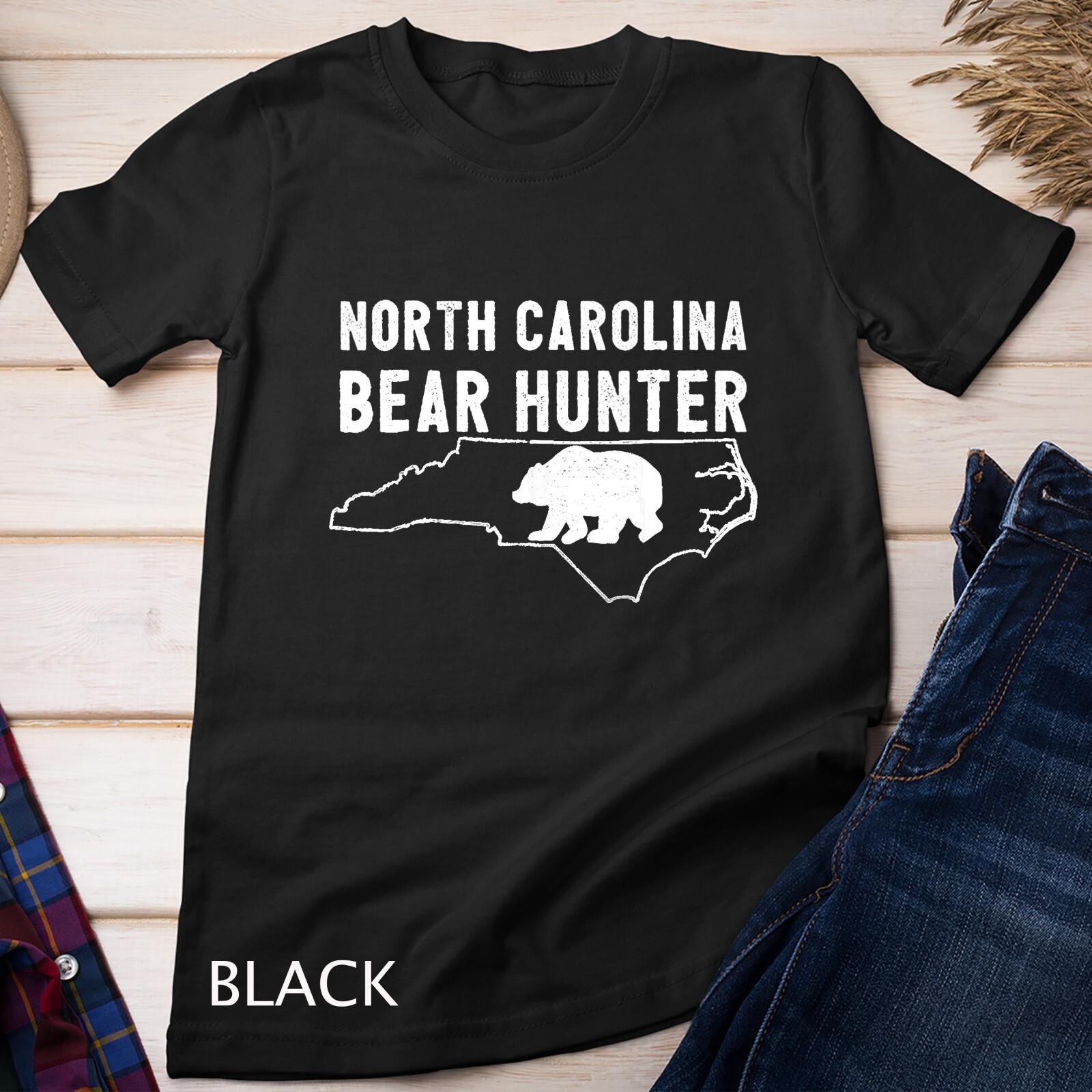 North Carolina Bear Hunter Graphic Tee Unisex T-Shirt Mens Womens Tees Top 2XL