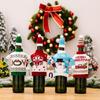 Handmade Christmas Themed Knitted Bottle Cover Festival Champagne Decoration Soft Protective Sleeve For Wine Gifts