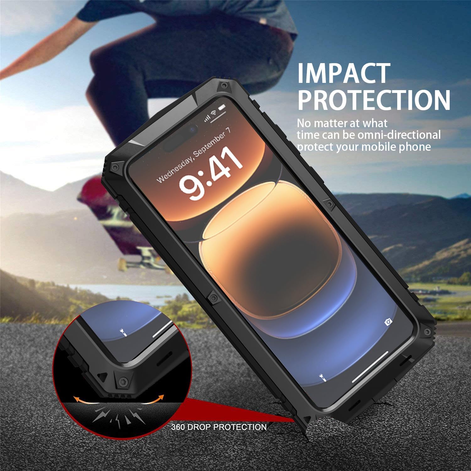

Metal Case for iPhone 16 Pro Max Aluminum Military Grade Rugged Case with Metal Stand Screen Protector Drop Tested Shockproof Dustproof Full Cover iPhone 16 Plus срібний