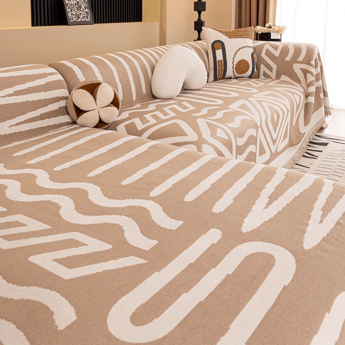 Богемная жаккардовая чениловая накидка на диван с кисточками, для гостиной на все сезоны, двусторонняя, моющаяся 180x130cm