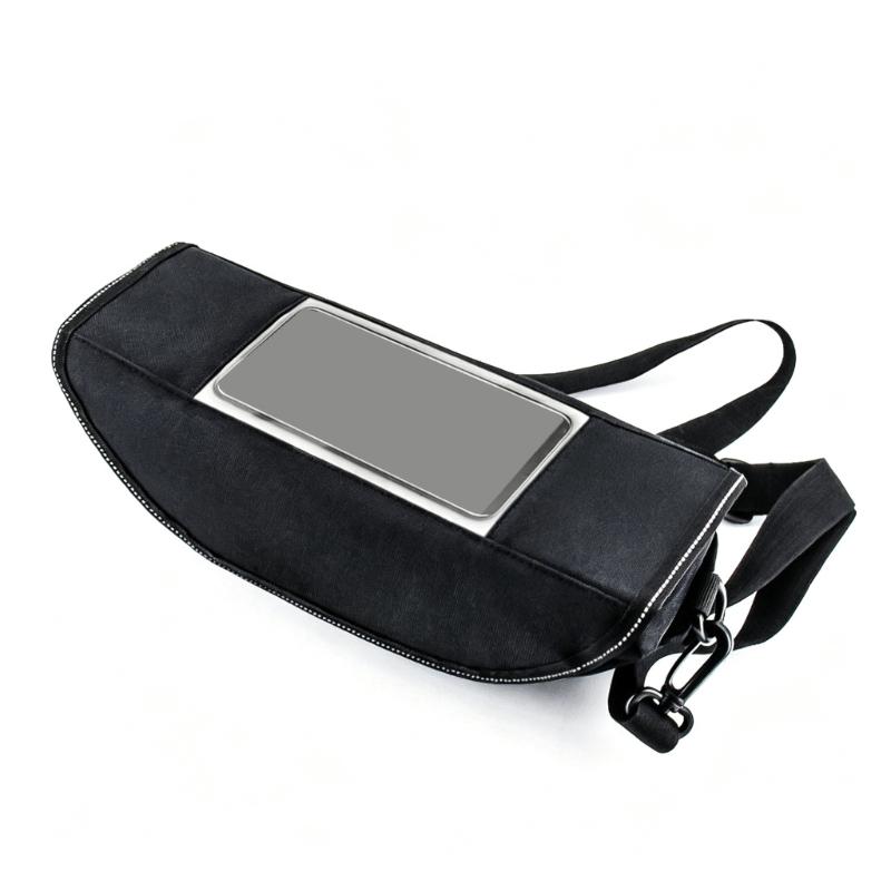 Clear Display Window Handlebar Bag for Motorcyclists, Soft Fabric Storage Pouch for Small Items, Route Checks, and Casual Short Trips