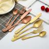 5-teiliges Geschirrset aus Edelstahl, luxuriöses Goldgeschirr, Messer, Gabel, Löffel, Bankett, Party, Besteck, Gravurgriff, Besteckset
